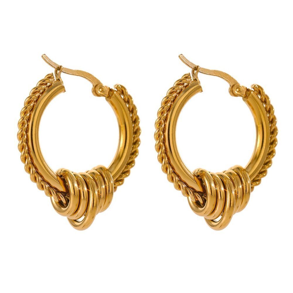Gold Twisted Hoop Earrings